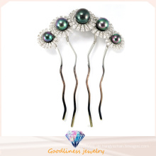 Frauen-Charme-Art- und Weiseschmucksache-Rhodium überzogene Blume 925 silberne Schmucksache-Haarnadel (H0002B)